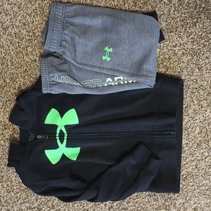Boys Under Armour Sweatsuit w/zip hoodie size 5